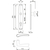 Skizze zu Drückergarnitur WG 1000 FAVORIT - auf Schild PZ 88, 38 - 43, Neusilber eloxiert