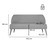 3-Sitzer-Sofa Lasse Stoff; 155x60x82 cm (BxTxH); grau meliert