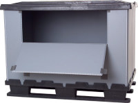Faltbox 800x1200x855 mm, mit 9 Füßen, 10 mm A-Ring mit Ladeklappe