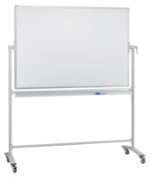 Whiteboard Mobil mit Drehfunktion Emaille, Aluminiumrahmen, 1800 x 1200 mm, weiß