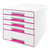 Schubladenbox WOW CUBE, 5 Schubladen, Polystyrol, weiß/pink