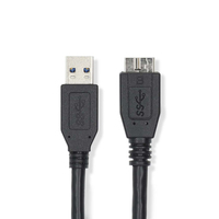 Nedis CCGL61500BK05 câble USB 0,5 m USB 3.2 Gen 1 (3.1 Gen 1) USB A Micro-USB B Noir