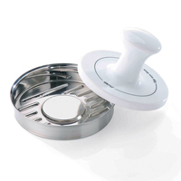 GEFU SPARK hamburger press Stainless steel, White Porcelain, Stainless steel