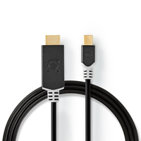 Nedis CCBW37604AT20 adaptador de cable de vídeo 2 m Mini DisplayPort HDMI Antracita