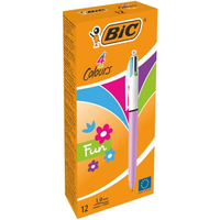 BIC 503815 stylo à bille Vert, Rose, Violet, Turquoise Stylo à bille rétractable avec clip 12 pièce(s)