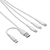 Akyga AK-USB-52 USB Kabel 1,2 m USB A/USB C USB C/Micro-USB B/Lightning Weiß