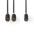 Nedis CABP22255AT02 Audio-Kabel 0,2 m 2 x RCA 3.5mm Anthrazit