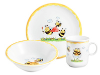 Kindergeschirr Fleißige Bienen - Kinder-Set 3tlg. Fleißige Bienen: Detailansicht 1