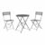 Ensemble Table + 2 Chaises IPAE Progarden Bistró Pliable Anthracite (3 Pièces)