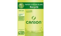 CANSON Bloc de papier à dessin recyclé, A4, 90 g/m2, blanc (5297375)