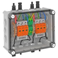 Generatoranschlusskasten 2x1 PV-String auf 2 WR-MPP+MC4 900V DC lichtgrau RAL 7035