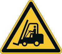 Durable Adhesive ISO "Caution Forklifts" Sign Safety Floor Sticker - 43cm