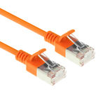 ACT Orange 0.15 meter LSZH U/FTP CAT6A datacenter slimline patch cable snagless with RJ45 connectors