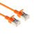 ACT Orange 0.15 meter LSZH U/FTP CAT6A datacenter slimline patch cable snagless with RJ45 connectors
