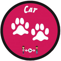Social Distancing Floor Graphic - Cat - 280mm - Multipack - Pack of 100 Graphics