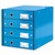 LEITZ Bloc de classement 4 tiroirs Click & Store WOW, carton recouvert de PP, bleu