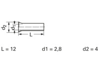Unisolierte Aderendhülse, 4,0 mm², 12 mm lang, DIN 46228/1, silber, 440612.47