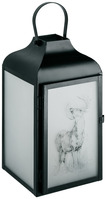 Laterne Deery; 15x15x30 cm (LxBxH); schwarz/weiß transluzent; rechteckig