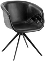 Stuhl Yankee; 61x60x80 cm (BxTxH); Sitz schwarz/hellgrau, Gestell schwarz