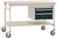 Manuflex BB5381.7016 Komplett BASIS oldalsó asztal melamin tetején + háztartással, szélesség x magasság: 1500 x 800 x 850 mm Antracit