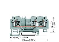 WAGO 880-681/999-940 Átmenő kapocs 5 mm Rugó Kiosztás: L Szürke 100 db