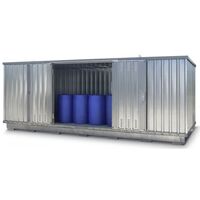 Hazardous goods container also for the active storage of flammable media
