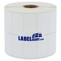 Thermotransfer-Etiketten 38 x 19 mm, weiß, 4.000 Dokumentenfolie Sicherheitsetiketten auf 1 Rolle/n, 1 Zoll (25,4 mm) Kern, permanent