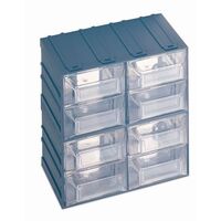 Free-standing interlocking modular drawer system - 208 x 132 x 208mm, 8 drawer