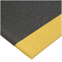 Industrial anti-fatigue foam matting, continuous 1m cut lengths - yellow edge