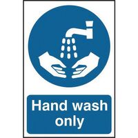 Hand wash only sign