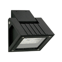 Outdoor LED Flächenstrahler Typ Nr. 2410, IP54, 16W 3000K 1600lm, schwenkbar, dimmbar, Alu-Guss / Borosilikatglas, Schwarz