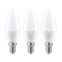 3er-Set LED Kerzenlampe, E14, 4W 2700K 250lm, weiß / opal, Kerzenform