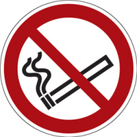 Verbotsschild "Rauchen verboten" [P002], Kunststoff (1 mm), ? 100 mm, ASR A1.3 / ISO 7010