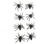 Bolsa con 8 Arañas 6 cm. para decorar en Halloween Sin talla