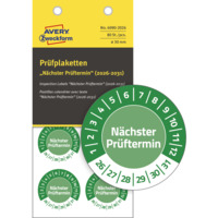 Prüfplaketten, ø 30 mm, Kleinpackung, 10 Bögen