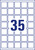 Quadratische Etiketten, A4, 35 x 35 mm, 25 Bogen/875 Etiketten, weiß