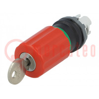 Switch: emergency stop with key; 22mm; Stabl.pos: 2; red; none