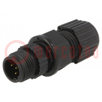 Plug; M12; PIN: 5; male; B code-Profibus; for cable; soldering; IP68