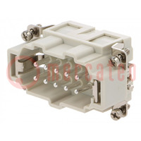 Connector: HDC; contactinzetstuk; mannelijk; S-EP; PIN: 10; 10+PE