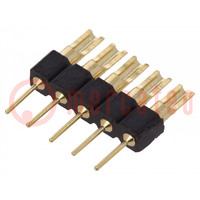 Adapter; pin strips; PIN: 5; straight; 2.54mm; soldering,THT; 1x5