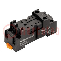 Socket; PIN: 8; 12A; 300VAC; H: 30mm; W: 25mm; for DIN rail mounting