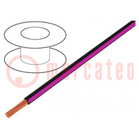 Vezeték; H05V-K,LgY; sodrat; Cu; 0,35mm2; PVC; fekete-pink; 200m