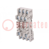 Socket; PIN: 11; 16A; 250VAC; on panel,for DIN rail mounting