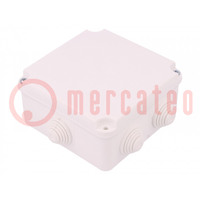 Enclosure: junction box; X: 108mm; Y: 108mm; Z: 58mm; wall mount