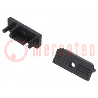 Cap for LED profiles; black; 20pcs; ABS; with hole; SURFACE10