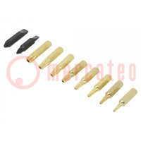 Kit: screwdriver bits; Phillips,slot,Torx® with protection
