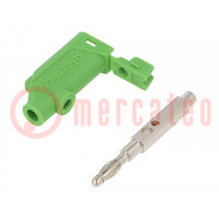 Plug; 4mm banana; 32A; 33VAC; 70VDC; green; Max.wire diam: 4mm; 3mΩ