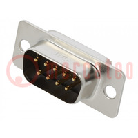 D-Sub; PIN: 9; socket; male; THT; SD; Plating: gold-plated