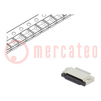 Connector: FFC/FPC; horizontaal; PIN: 14; ZIF; SMT; 500mA; vertind