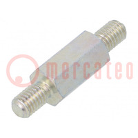 Casquillo distanciador roscado; 15mm; Rosca ext: M5; hexagonal